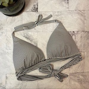 Victoria’s Secret Black & White Striped Bikini Top